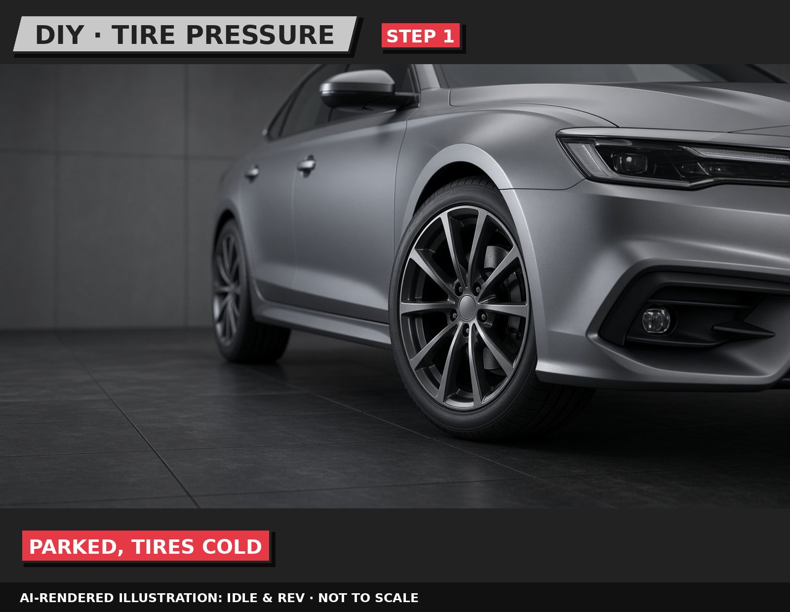 Idle & Rev illustration: Check when the tires are cold