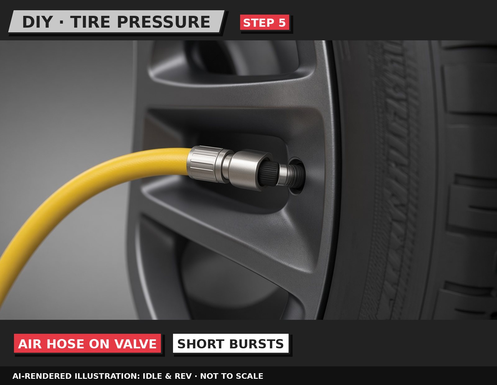 Idle & Rev illustration: Add air if it's low