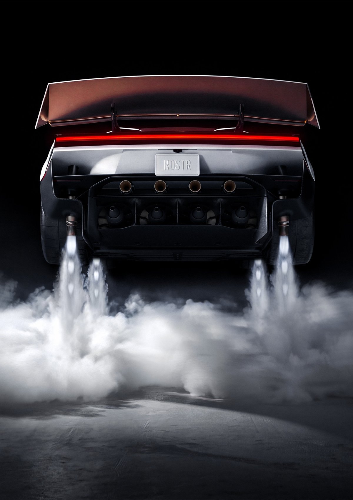 2026 Tesla Roadster rear with thrusters firing